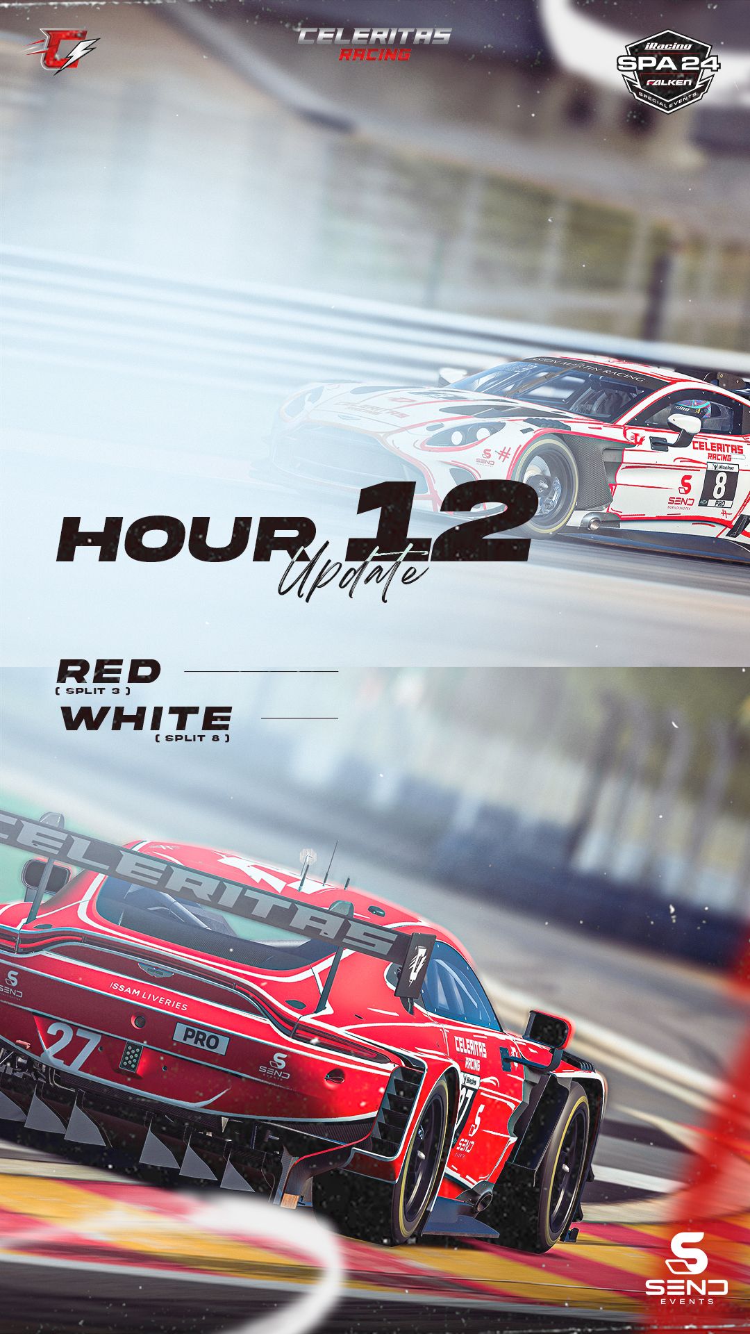 Endurance update graphic — sim GT, Spa 24 Hours